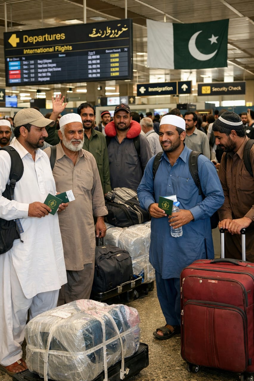 Overseas jobs for Pakistanis 2026 workers leaving airport